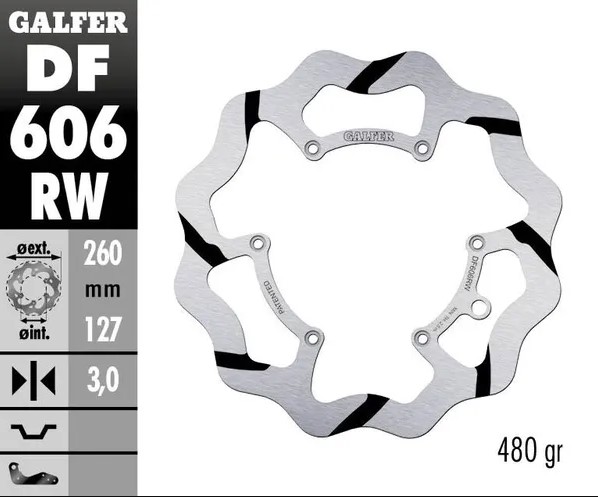 Преден спирачен диск Galfer WAVE FIXED 260x3mm DF606RW